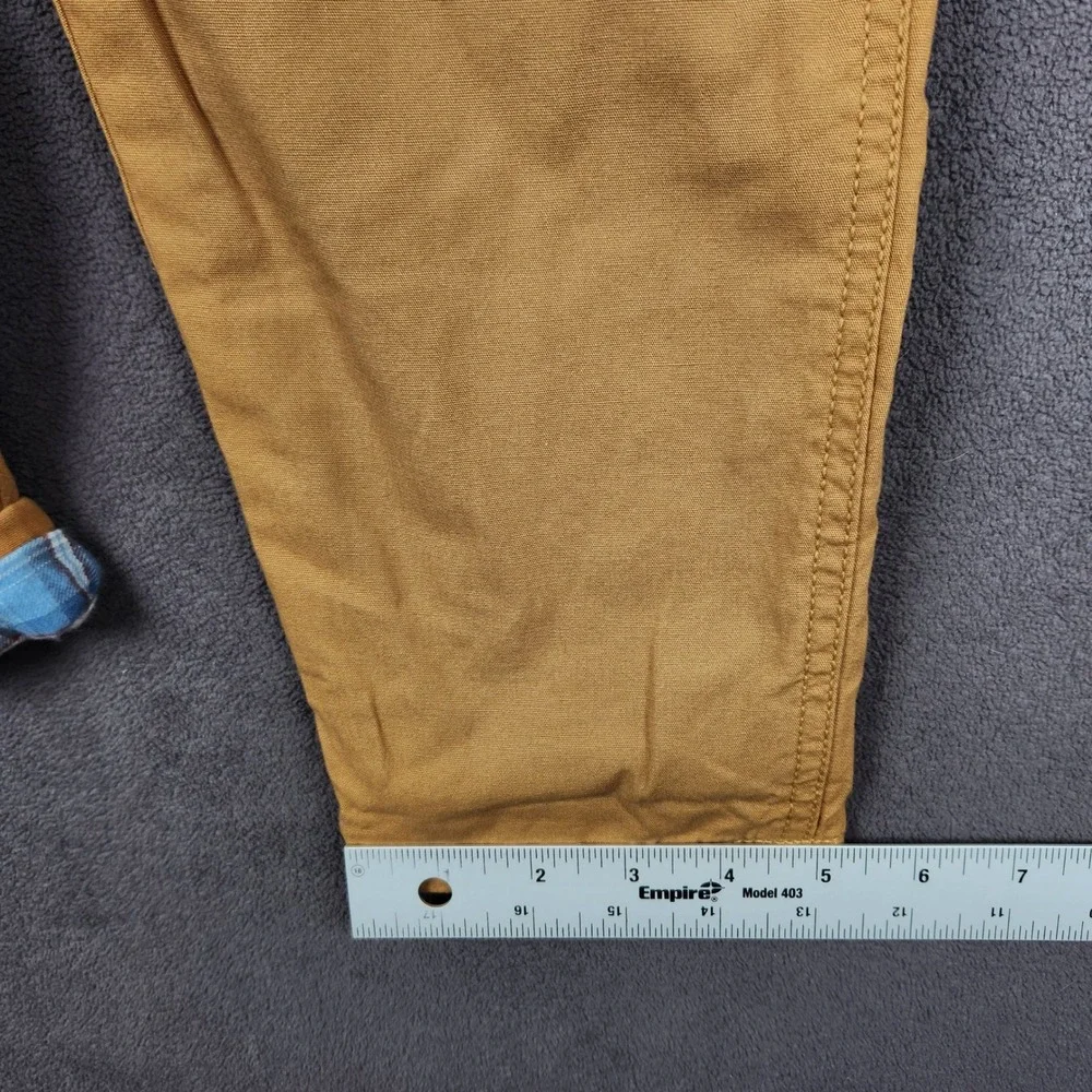 OshKosh B'gosh Overalls Boys 3T Tan Lightweight Flannel Lined Carpenter NEW